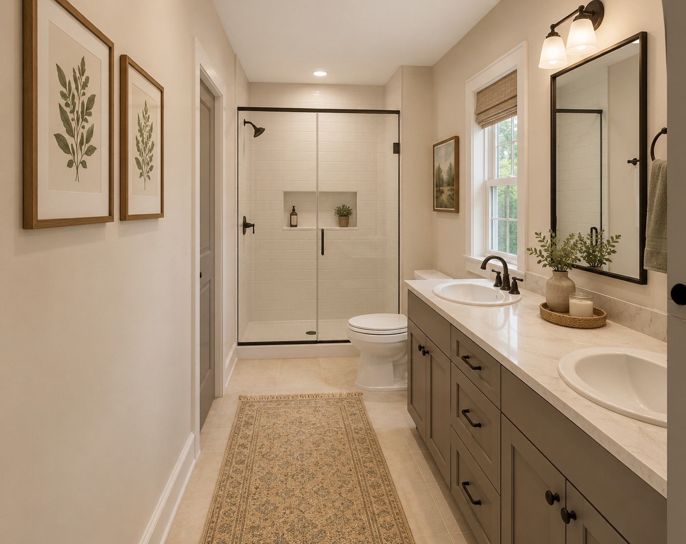 Primary bathroom with double vanity