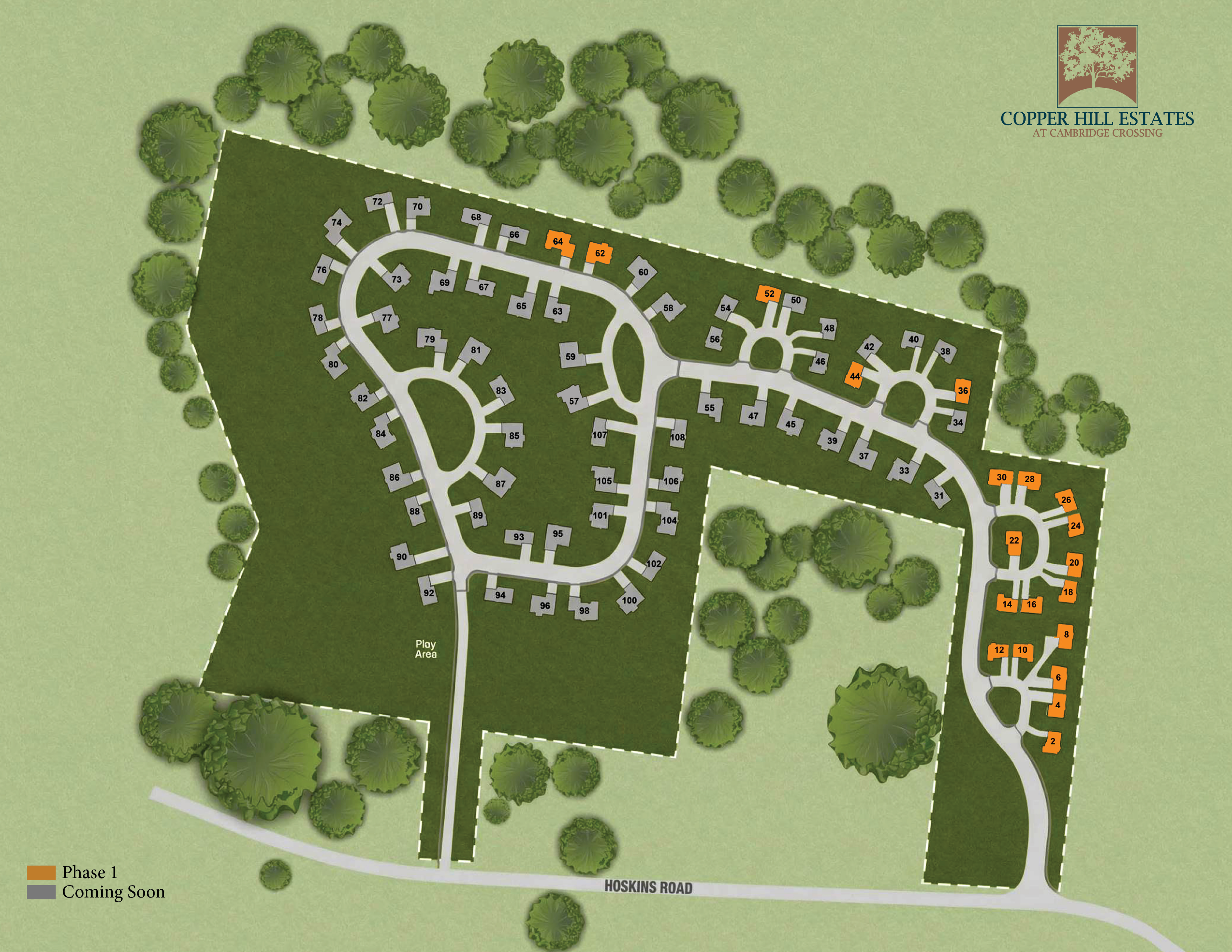 Copper Hill Estates Phase 1 site map